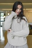 Conrad Batwing Ruffle Cuff Knit Oatmeal